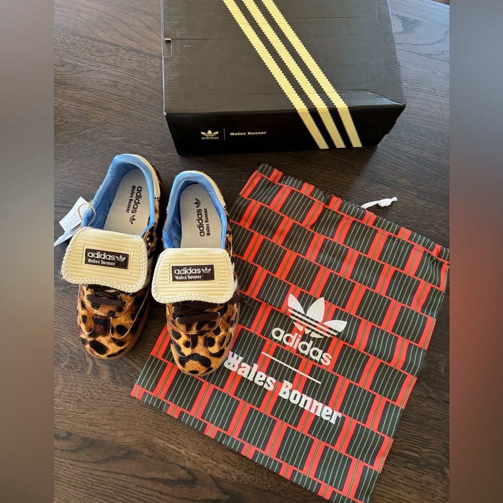 Adidas x Wales Bonner Samba Pony Tonal Leopard Print Sneakers with Cream Accents